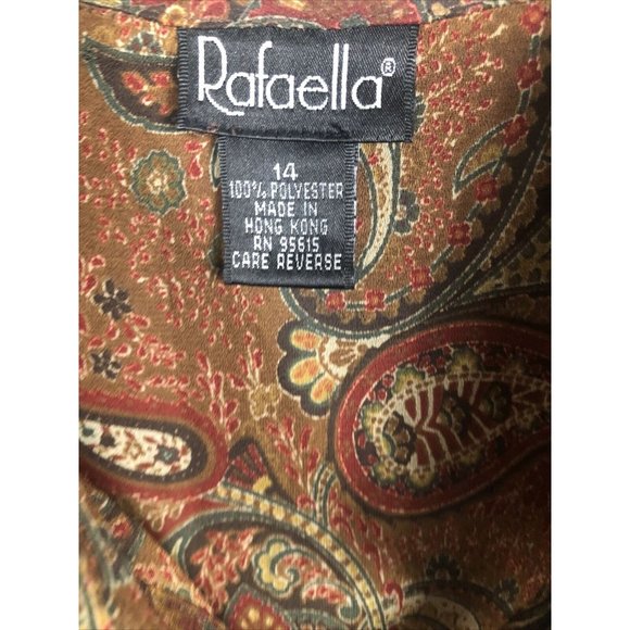 Rafaella Womens Pasel Blouse14 Button Up Blouse Long Sleeve Front Tie - Picture 3 of 13